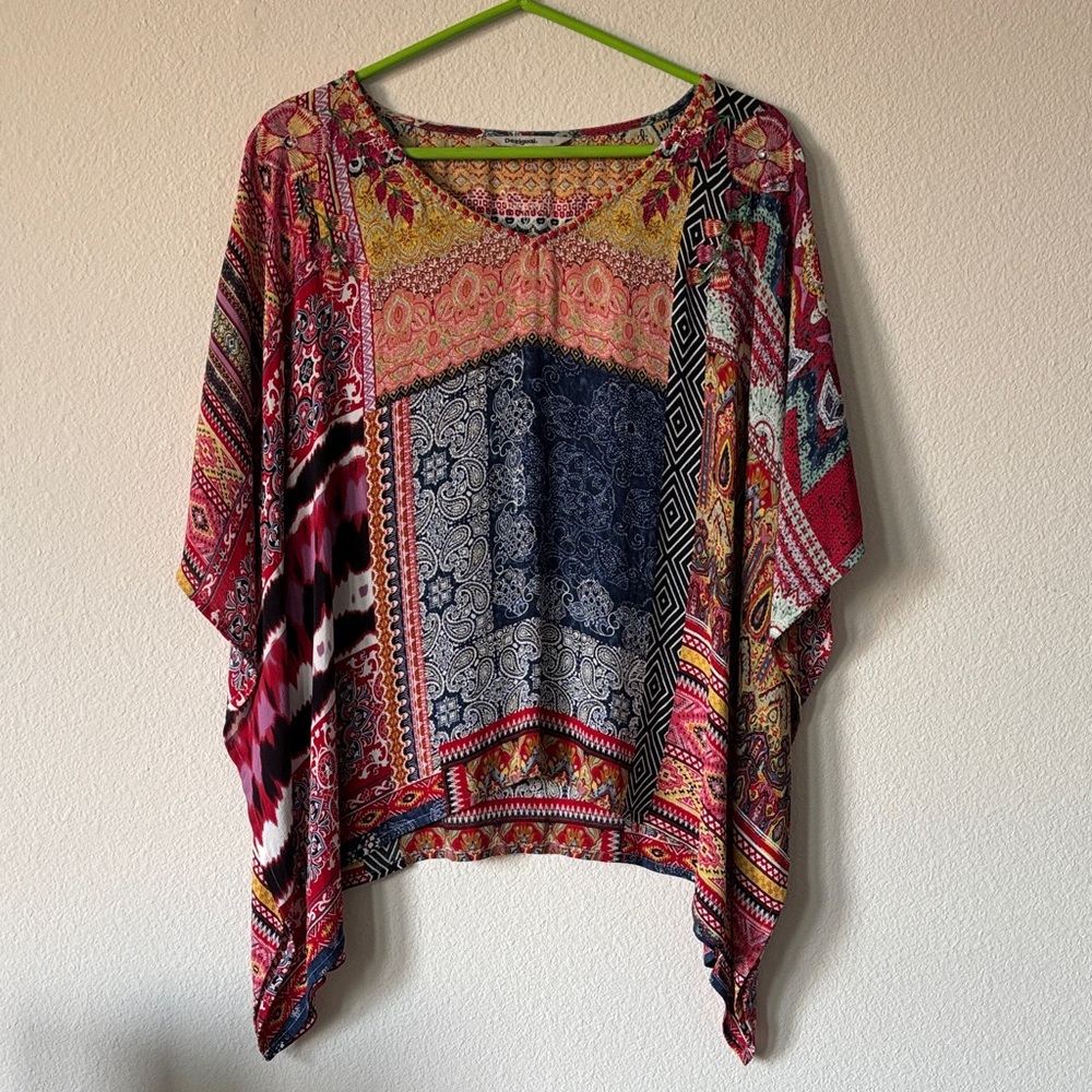 Desigual Vibrant Geometric Print Top